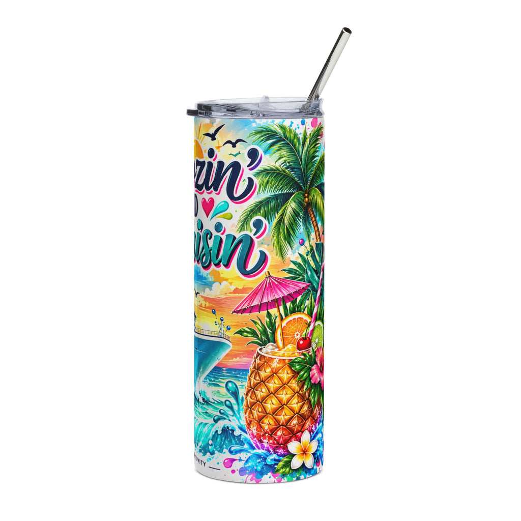 Boozin’ and Cruisin’ Tumbler | Tropical Cruise Gift | STRICTLY POSITIVITY - Strictly Positivity