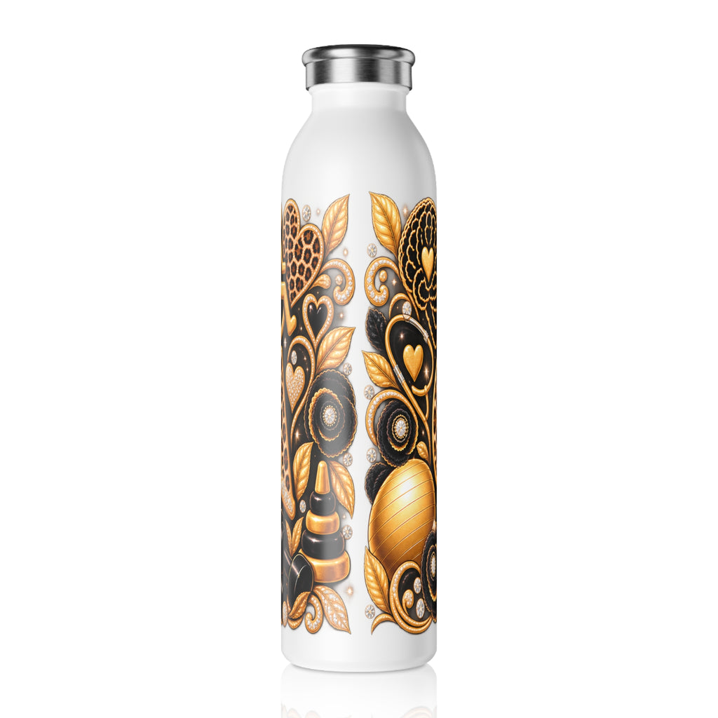 Certified Occupational Therapy Assistant (COTA) Slim Water Bottle — Inspirational Gold Floral Design - Strictly Positivity