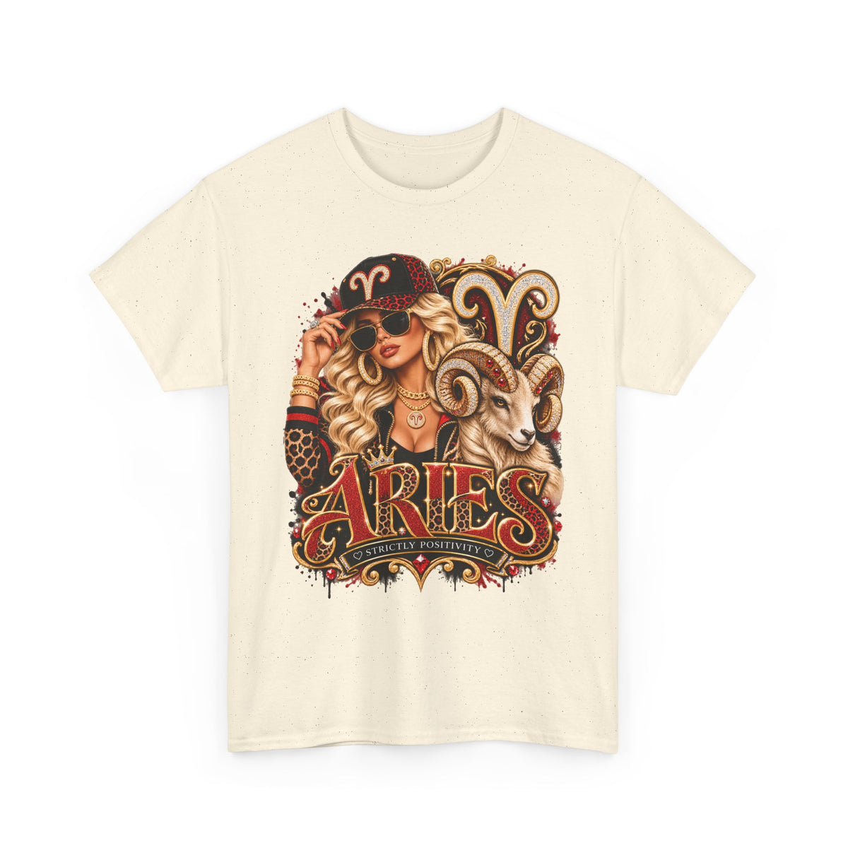 Aries Zodiac T-Shirt — Bold Ram Astrology Tee (Aries) - Strictly Positivity