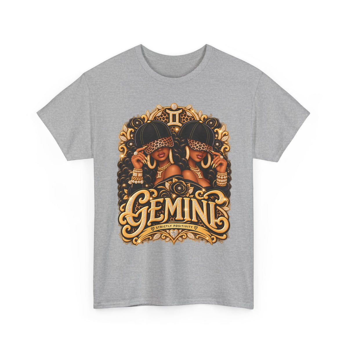 Gemini Zodiac T-Shirt — Afrocentric Twin Goddess Astrology Tee - Strictly Positivity