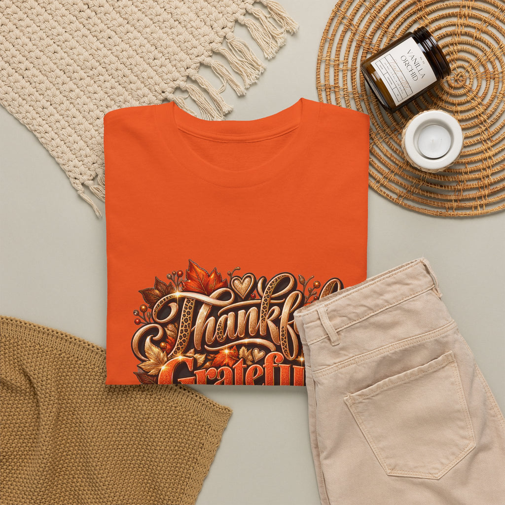 Thankful Grateful Blessed Tee - Fall Thanksgiving Shirt - Strictly Positivity
