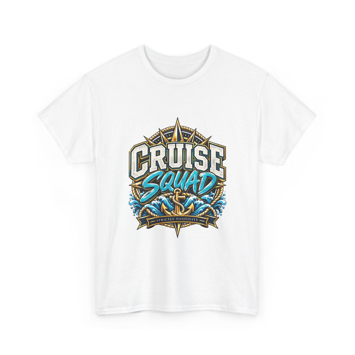 Cruise Squad Graphic Tee – Nautical Ship Compass Shirt - Strictly Positivity