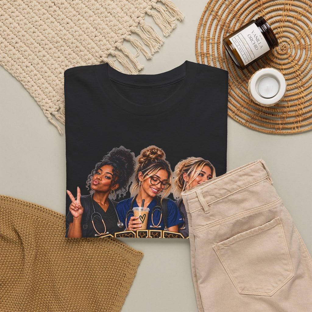 Scrubs Coffee Repeat T-Shirt — Funny Medical Tee for Healthcare Workers - Strictly Positivity