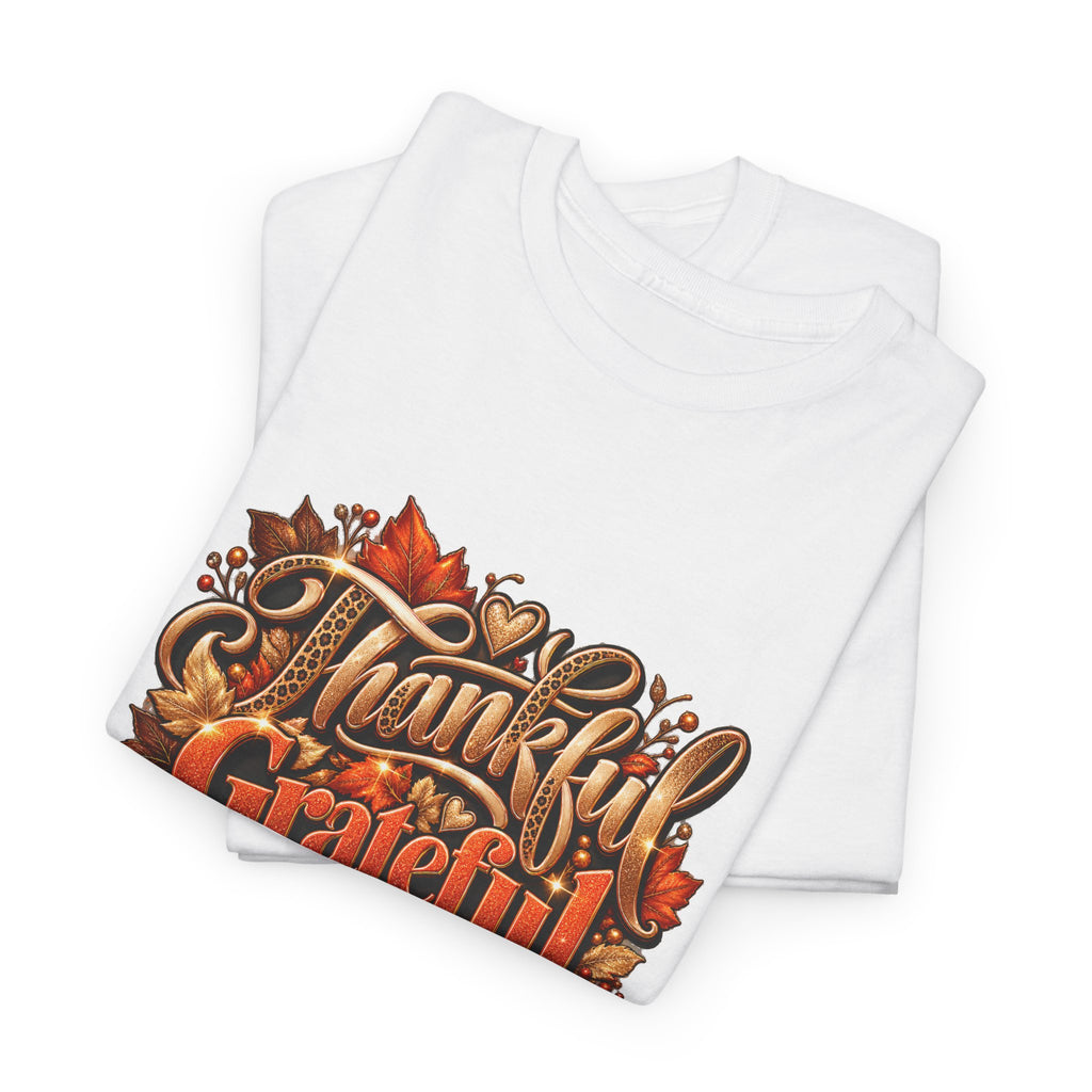 Thankful Grateful Blessed Tee - Fall Thanksgiving Shirt - Strictly Positivity