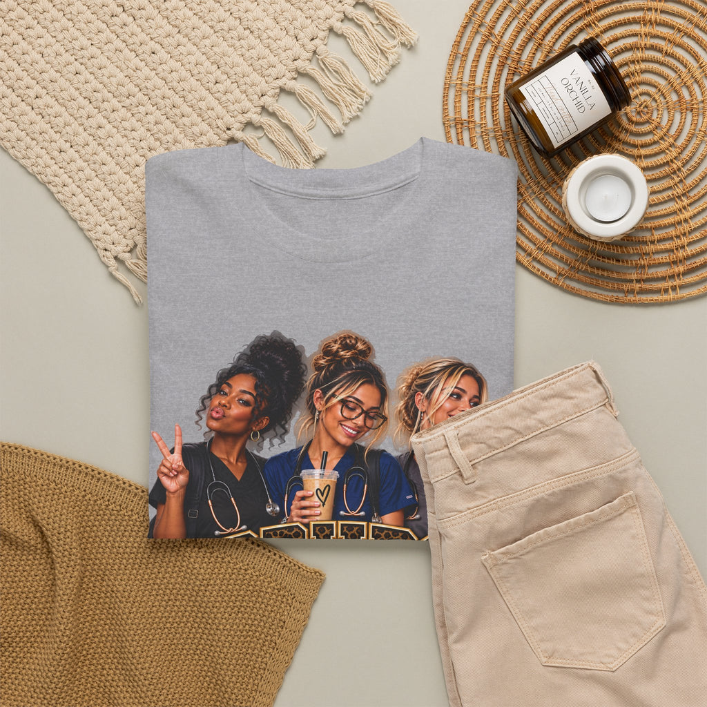 Scrubs Coffee Repeat T-Shirt — Funny Medical Tee for Healthcare Workers - Strictly Positivity