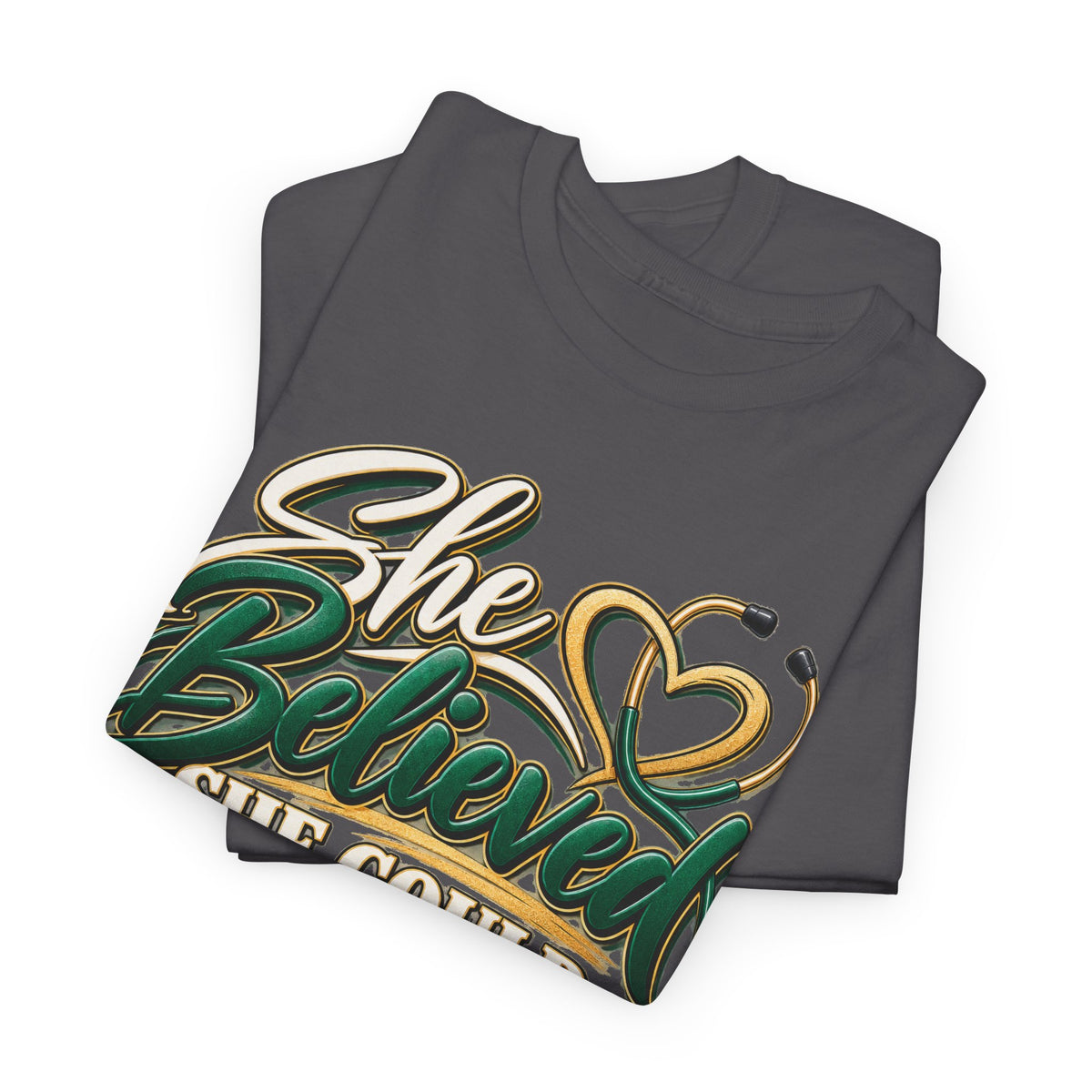 RN Graduation T-Shirt — "She Believed She Could So She Became an RN" - Strictly Positivity