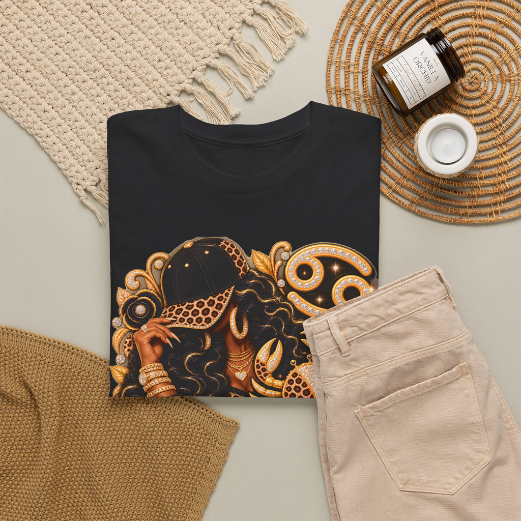 Cancer Zodiac T‑Shirt — Vintage Gold Crab Astrology Tee - Strictly Positivity