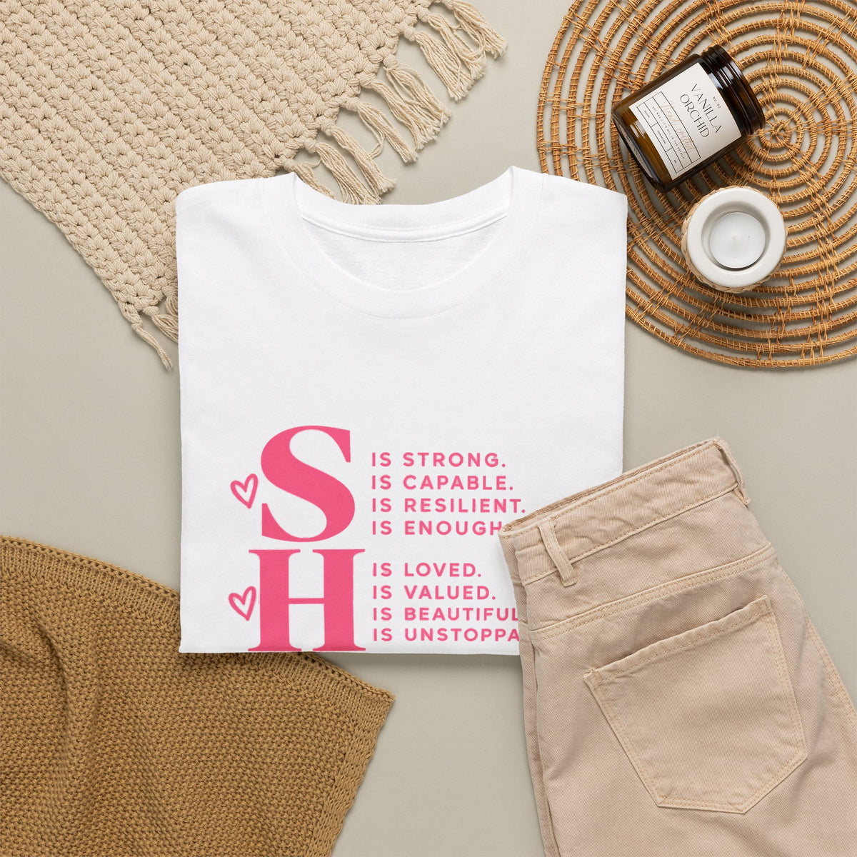 SHE Is Me Inspirational Women's T-Shirt – Empowerment Quote Tee - Strictly Positivity