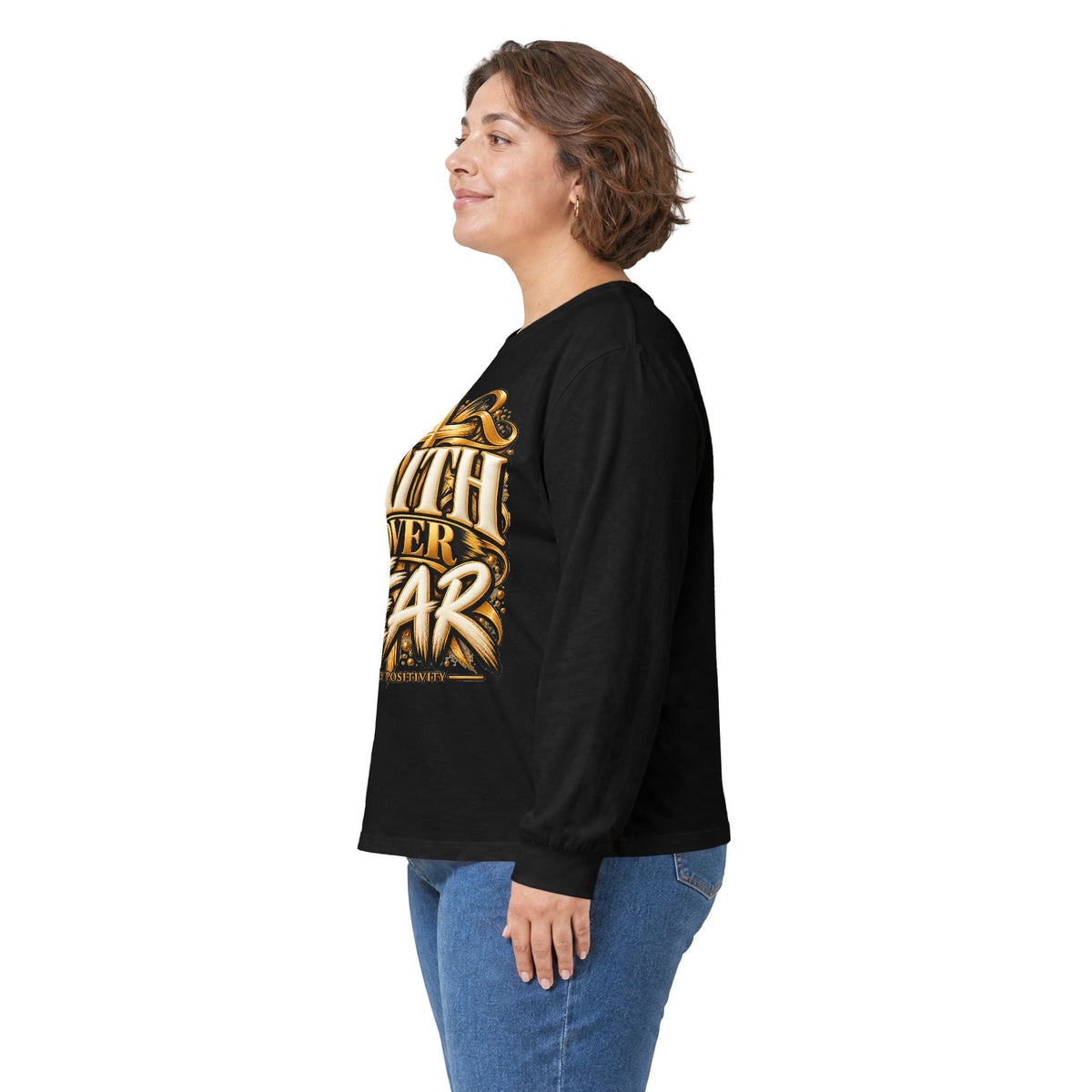Faith Over Fear Long Sleeve Tee - Strictly Positivity