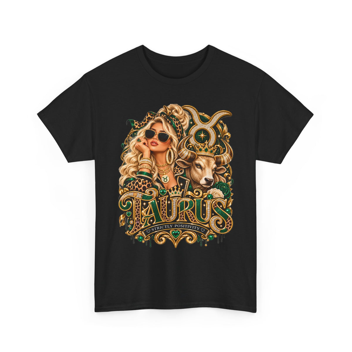 Taurus Zodiac T‑Shirt — Stylish Bull & Glam Girl Astrology Tee - Strictly Positivity