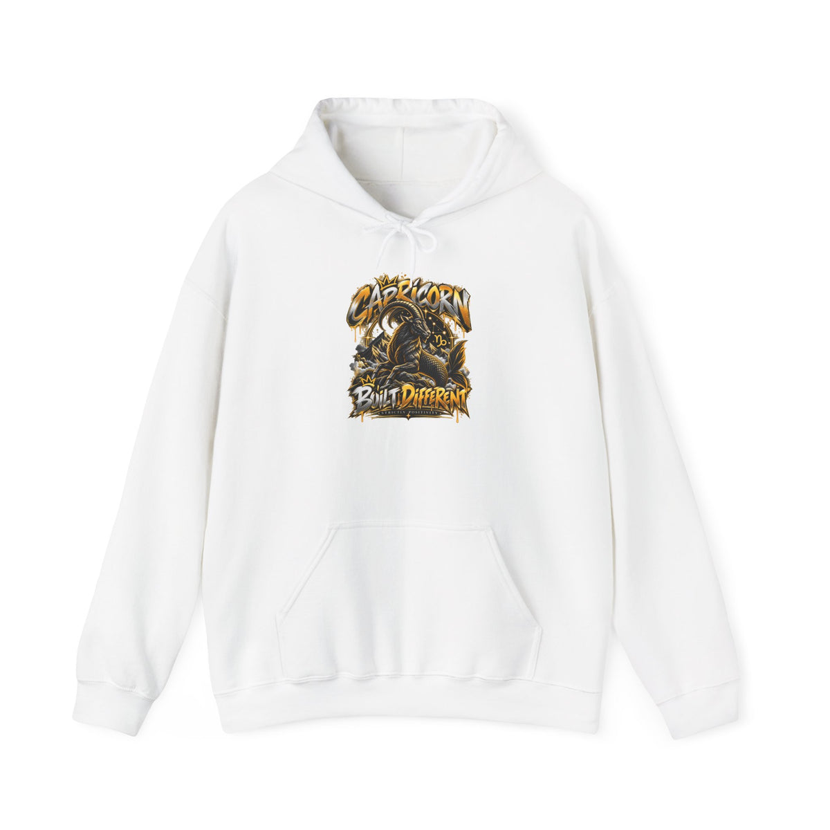 Capricorn Zodiac Hoodie — 'Capricorn Ruler of the Sea-Goat' Graphic Hooded Sweatshirt - Strictly Positivity