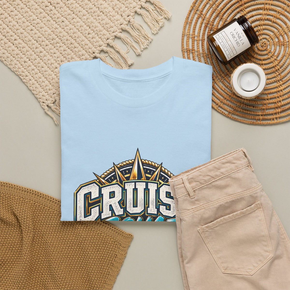 Cruise Squad Graphic Tee – Nautical Ship Compass Shirt - Strictly Positivity