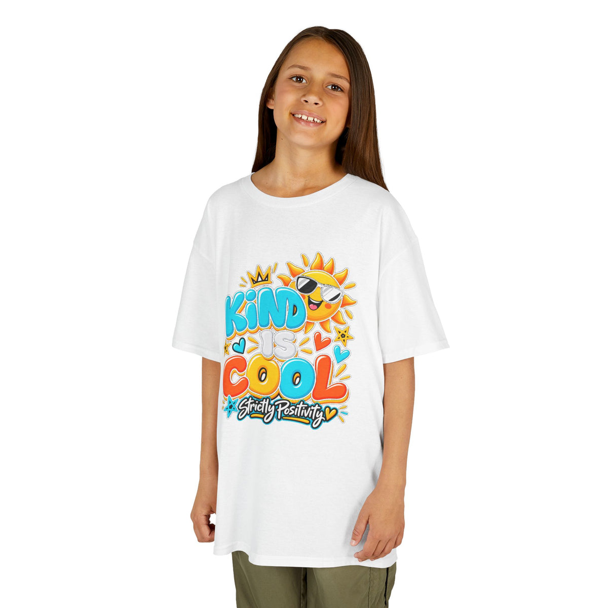 Kids Tee — "Kind Is Cool" Sunny Graphic - Strictly Positivity