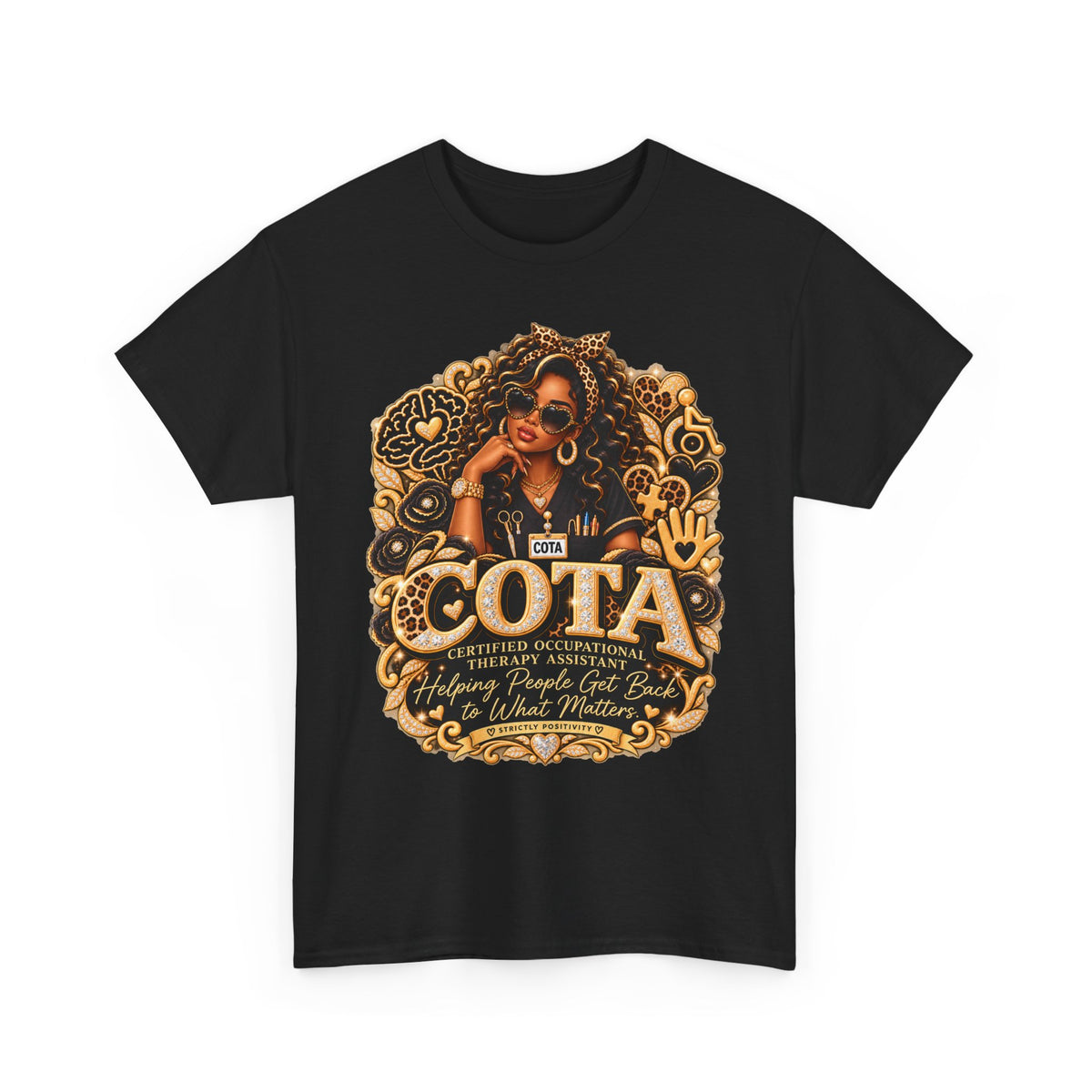 COTA Empowered Woman Graphic Tee — Black Girl Magic Vintage Afrocentric Design - Strictly Positivity