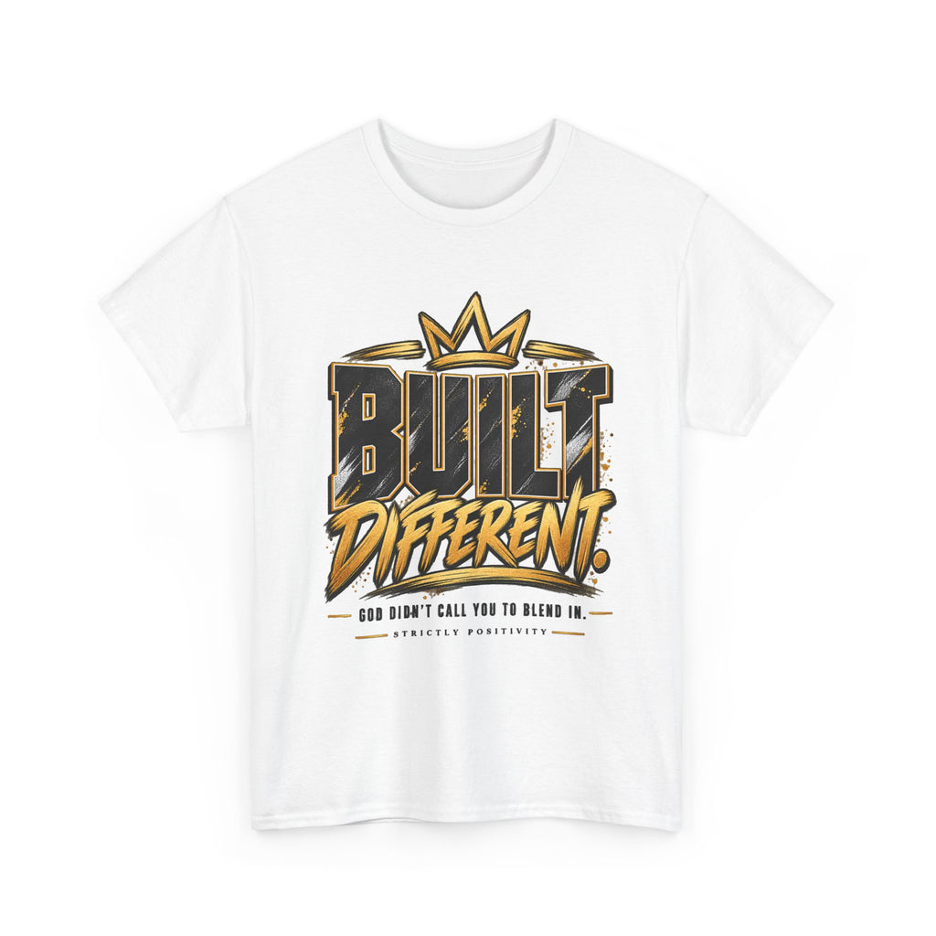 Built Different T-Shirt — Motivational Streetwear Tee with Crown Graphic - Strictly Positivity
