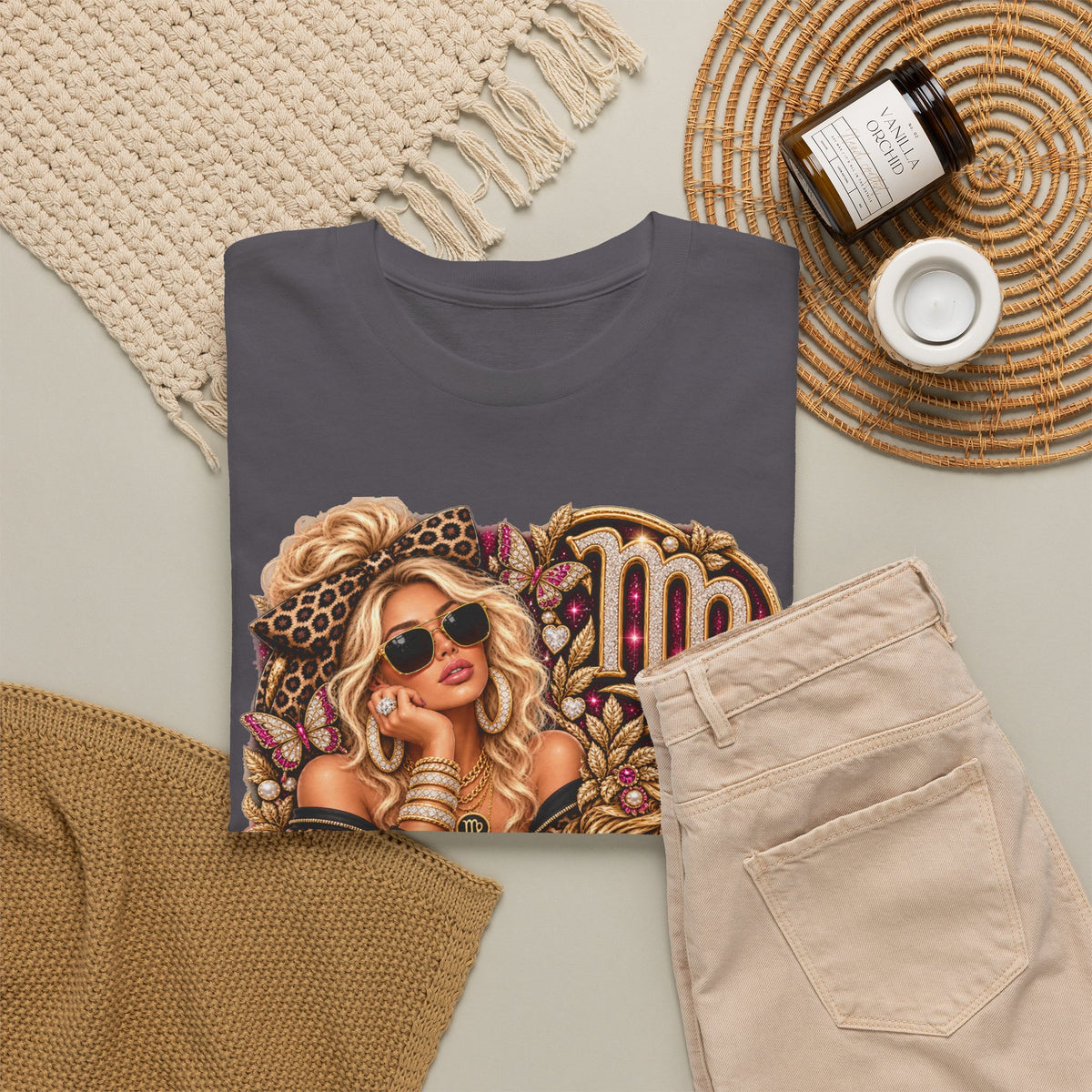 Virgo Zodiac Tee — Retro Glam Virgo Horoscope T-Shirt - Strictly Positivity