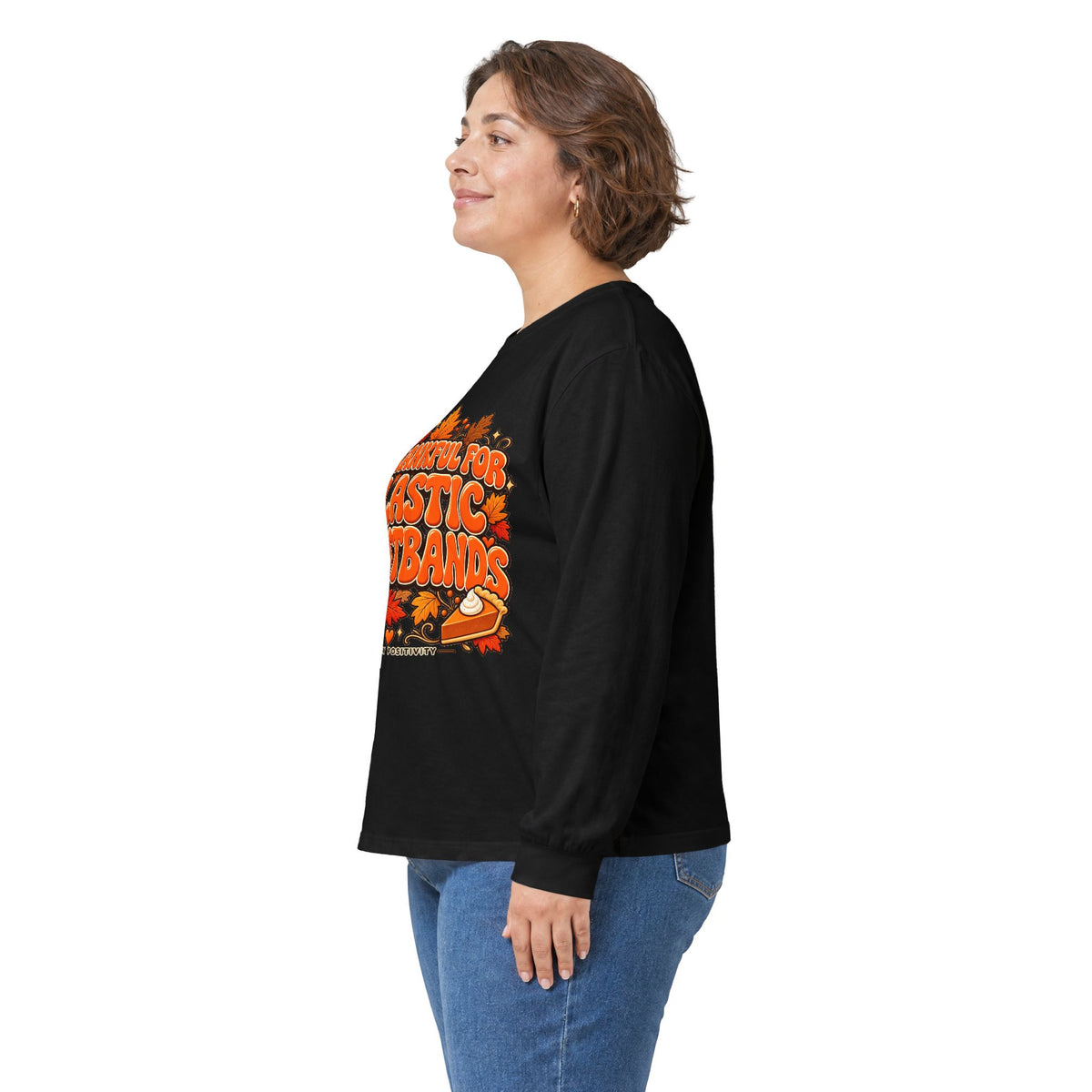 Thanksgiving Feast Long Sleeve Tee – “I’m Thankful for Elastic Waistbands” - Strictly Positivity