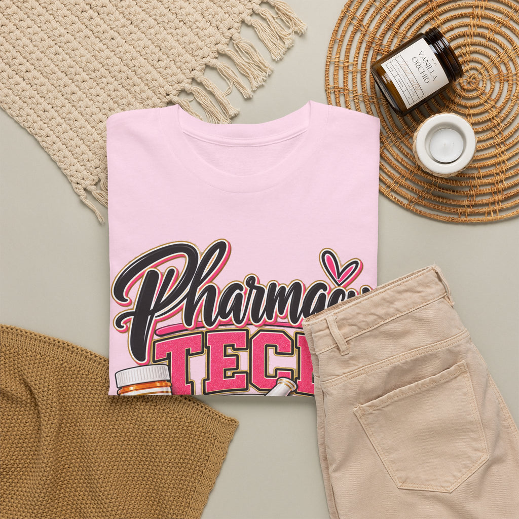 Pharmacy Tech T-Shirt - "Counting Pills, Saving Lives" | Cute Pink Pharmacy Technician Tee - Strictly Positivity